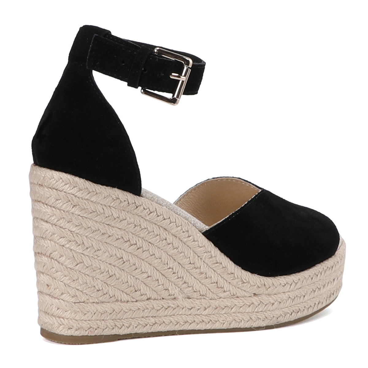 W-S923 Black Espadrille Wedges