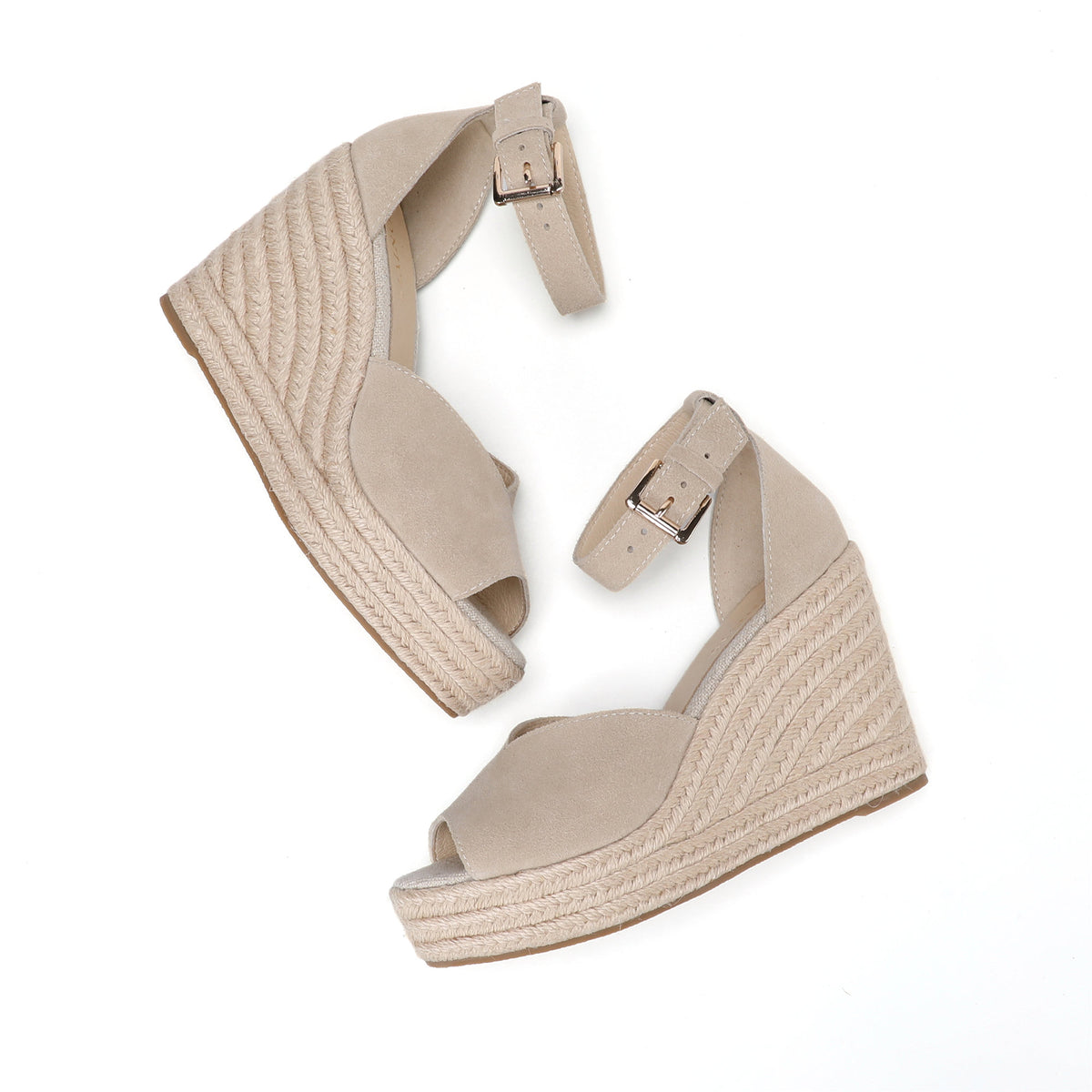W-S924 Beige Espadrille Wedges