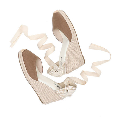 W-S926 Coffee Espadrille Wedges