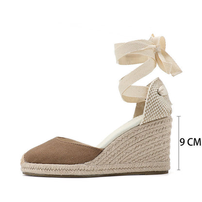W-S926 Coffee Espadrille Wedges