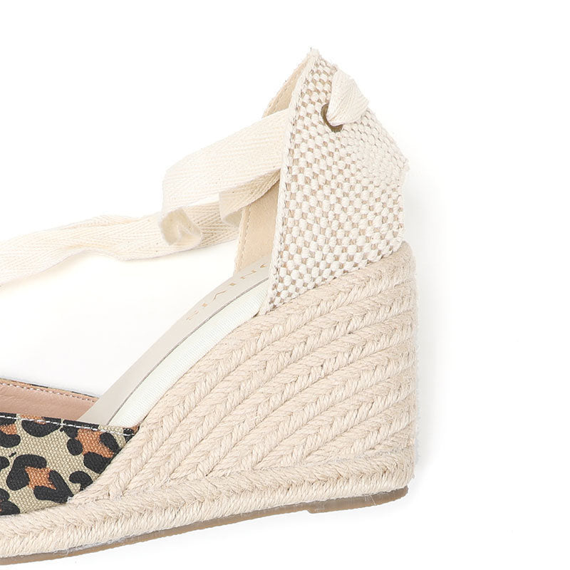 W-S936 Leopard Print Espadrille Wedges