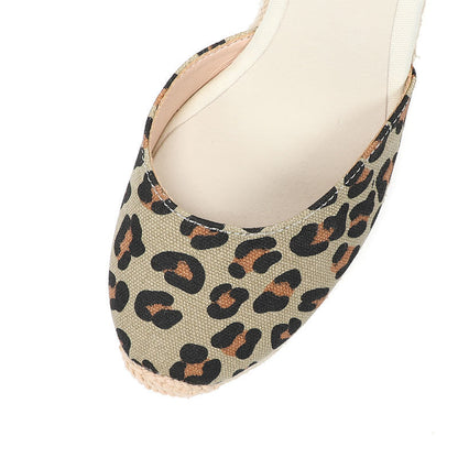 W-S936 Leopard Print Espadrille Wedges