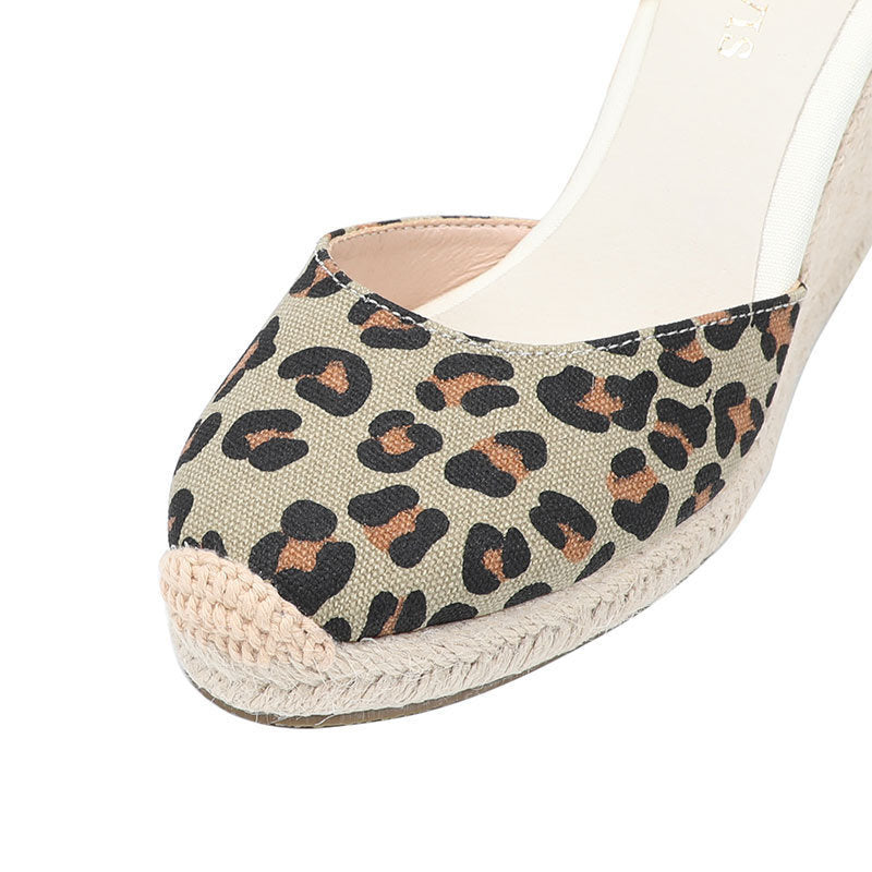 W-S936 Leopard Print Espadrille Wedges