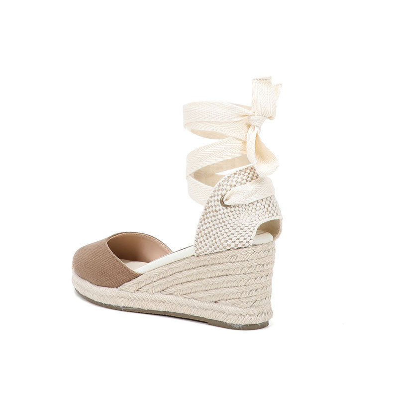W-S941 Coffee Espadrille Wedges