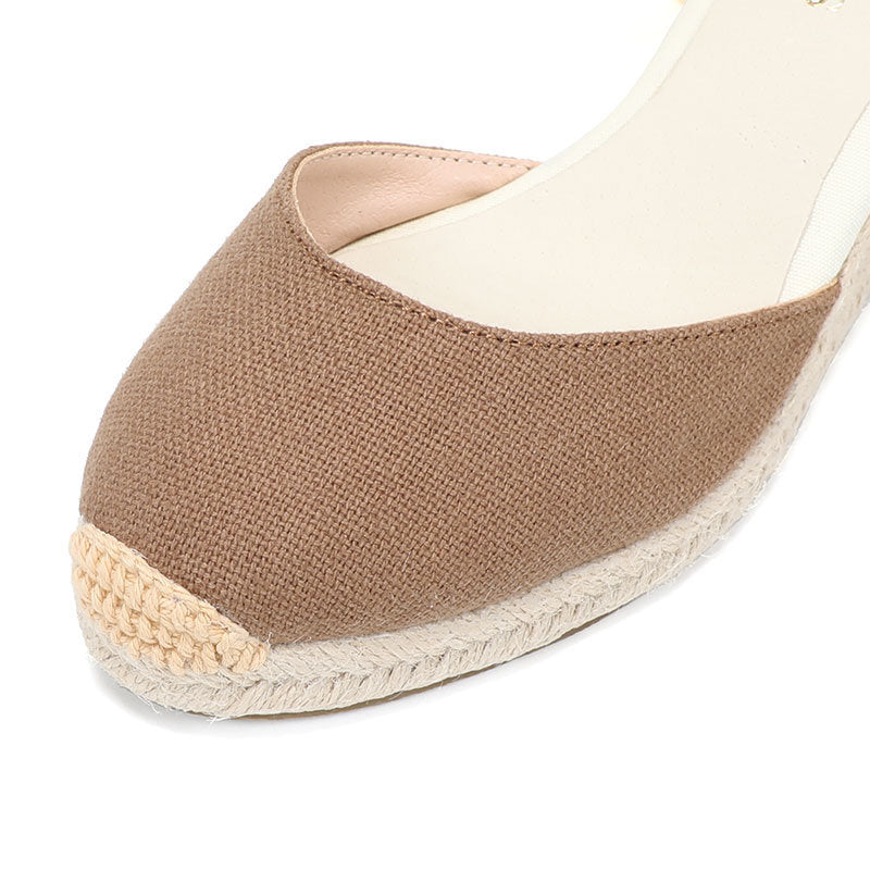 W-S941 Coffee Espadrille Wedges