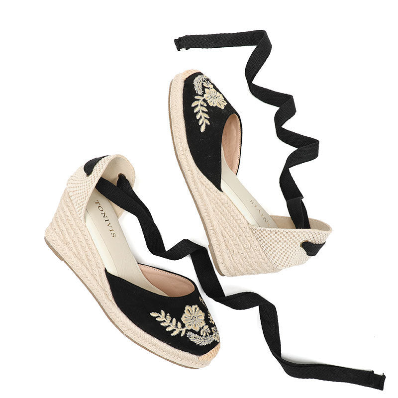 W-S945 Paris Garden Espadrille Wedges