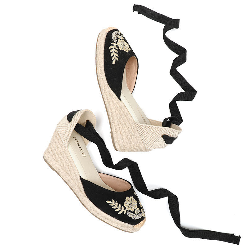 W-S945 Paris Garden Espadrille Wedges