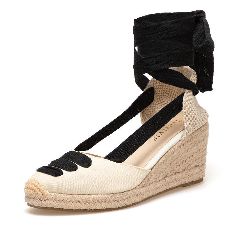 W S975 Beige Sole Black Strap