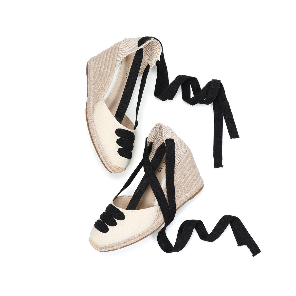 W S977 Beige Sole Black Strap