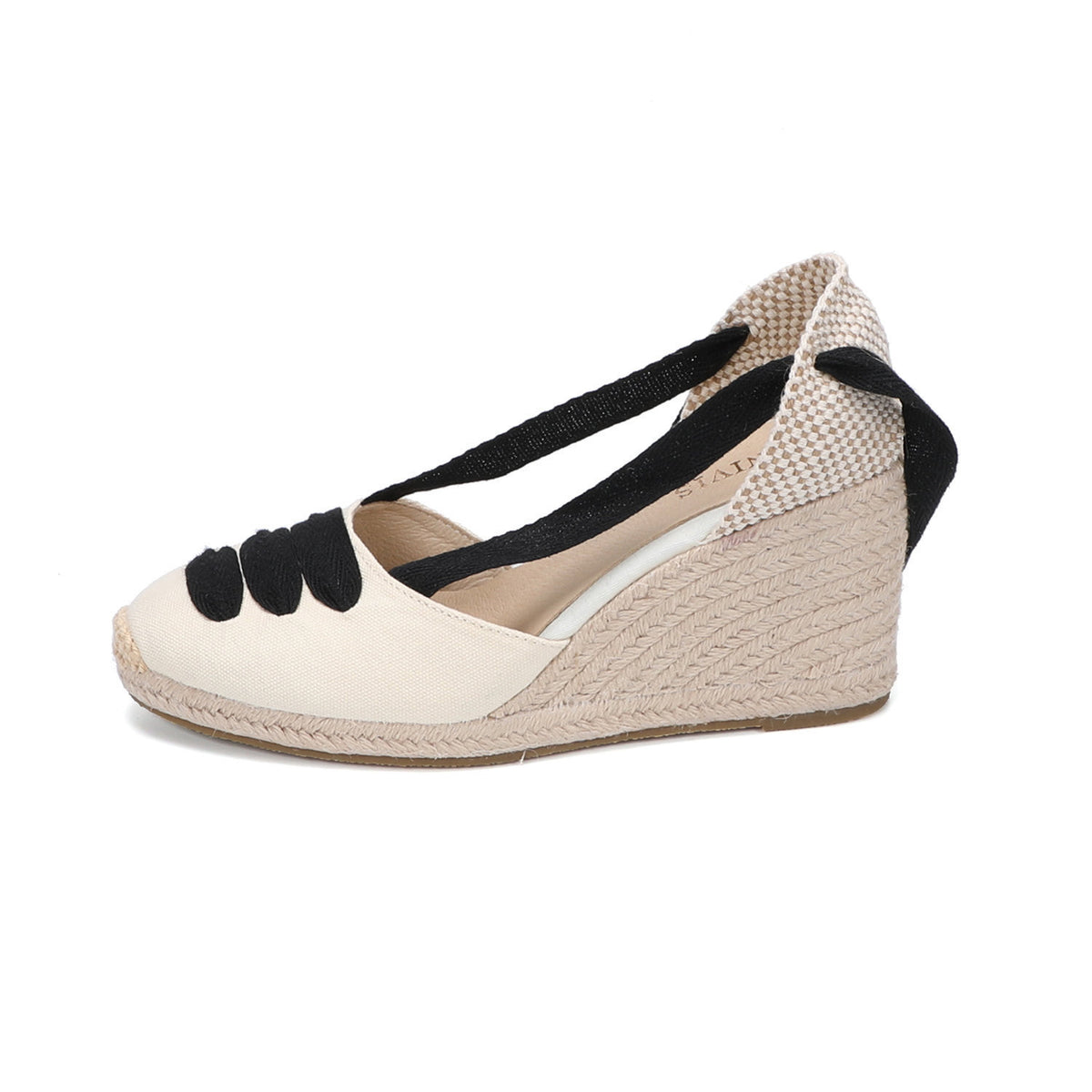W S977 Beige Sole Black Strap