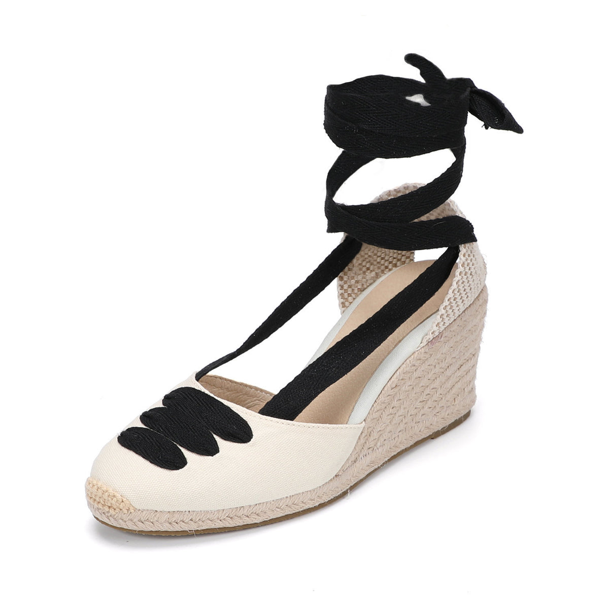W S977 Beige Sole Black Strap