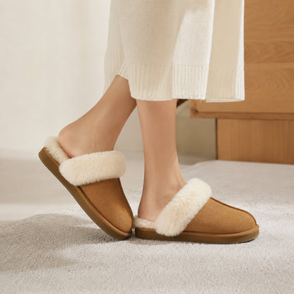 TONIVIS women's chestnut genuine leather slippers with 100% wool lining - view 10