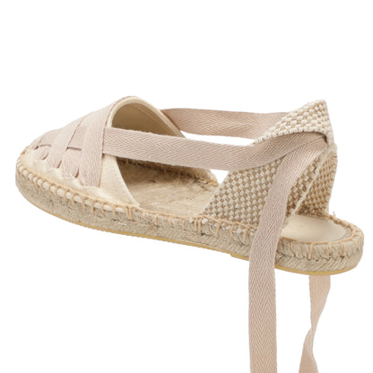 Women's Lace-Up Espadrille Flats  Closed Toe Summer Sandals