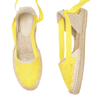 Women's Lace-Up Espadrille Flats  Closed Toe Summer Sandals