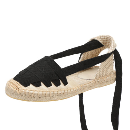 Women's Lace-Up Espadrille Flats  Closed Toe Summer Sandals