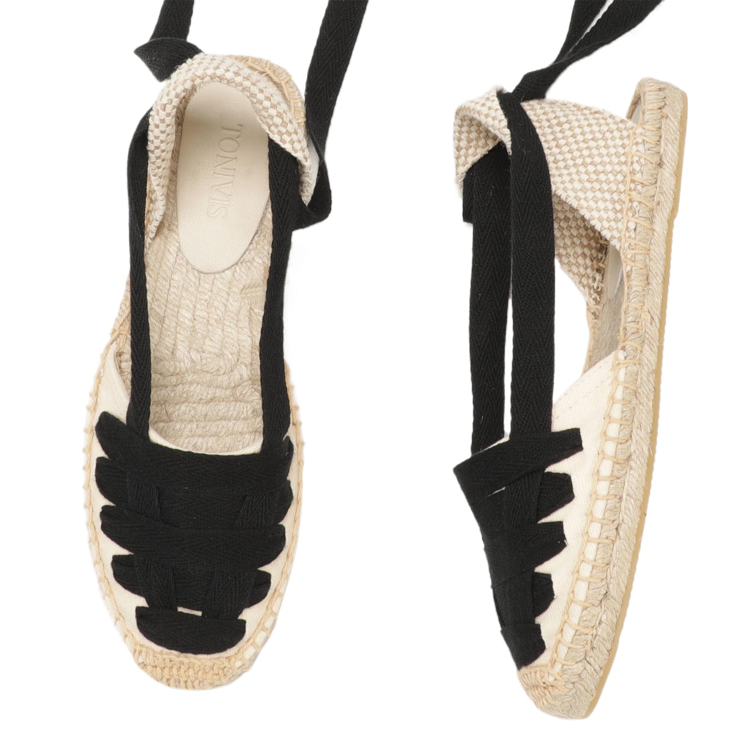 Women's Lace-Up Espadrille Flats  Closed Toe Summer Sandals