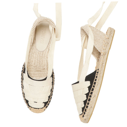 Women's Lace-Up Espadrille Flats  Closed Toe Summer Sandals