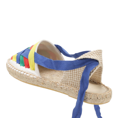 Women's Lace-Up Espadrille Flats  Closed Toe Summer Sandals