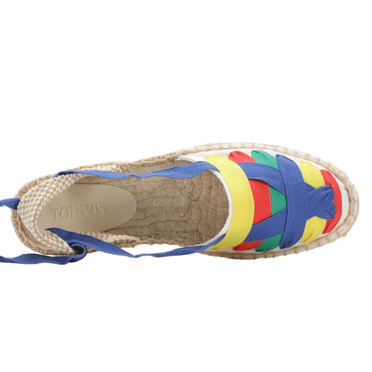Women's Lace-Up Espadrille Flats  Closed Toe Summer Sandals