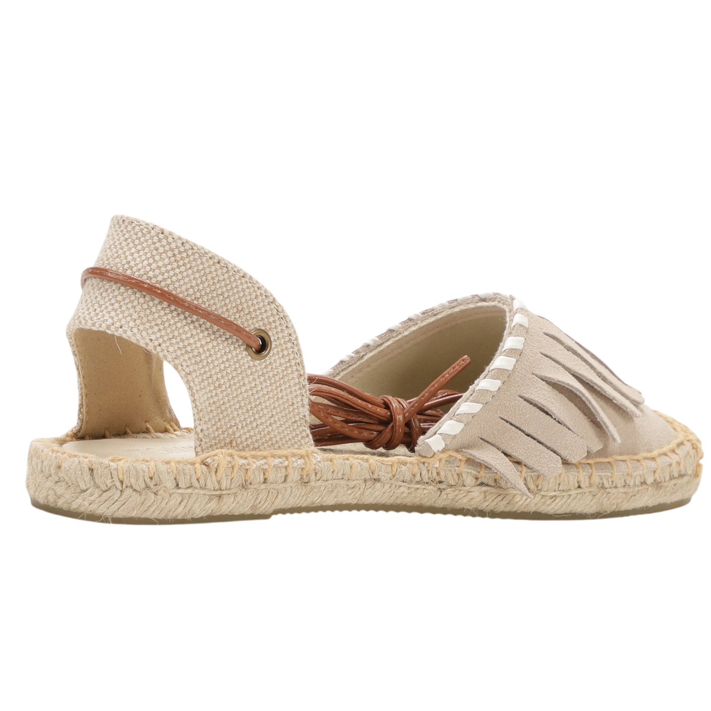 TONIVIS Women's Fringe Espadrille Flats Lace-Up Summer Sandals
