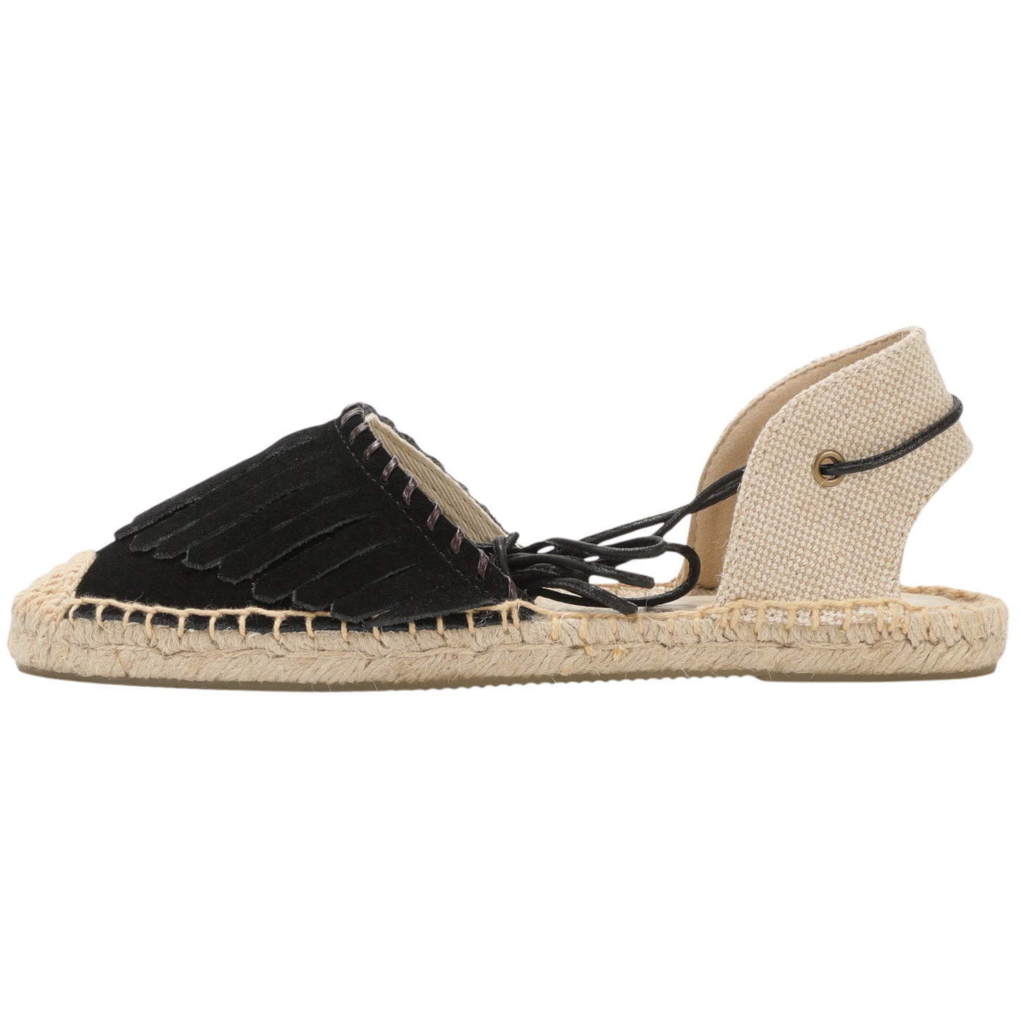 TONIVIS Women's Fringe Espadrille Flats Lace-Up Summer Sandals