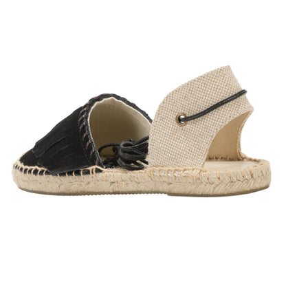 TONIVIS Women's Fringe Espadrille Flats Lace-Up Summer Sandals
