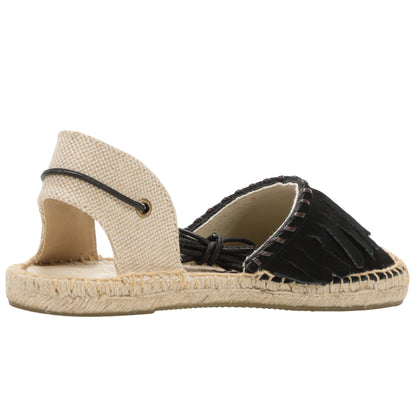 TONIVIS Women's Fringe Espadrille Flats Lace-Up Summer Sandals