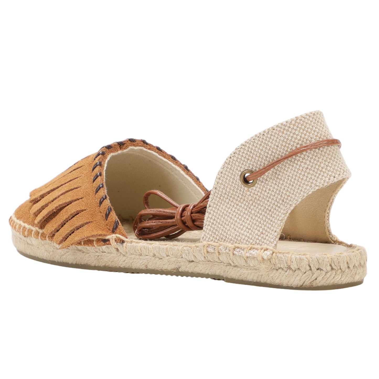 TONIVIS Women's Fringe Espadrille Flats Lace-Up Summer Sandals