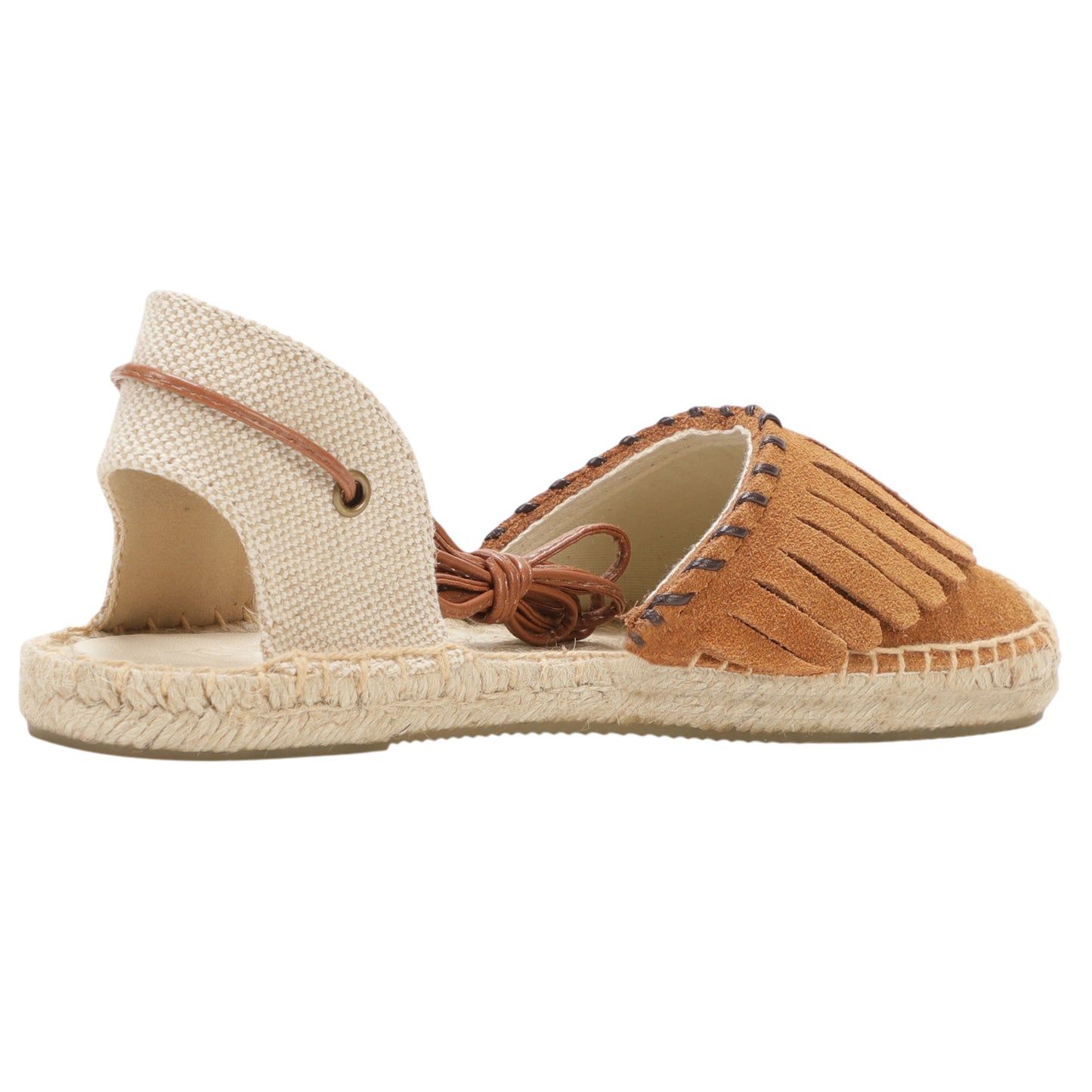 TONIVIS Women's Fringe Espadrille Flats Lace-Up Summer Sandals