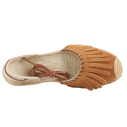 TONIVIS Women's Fringe Espadrille Flats Lace-Up Summer Sandals