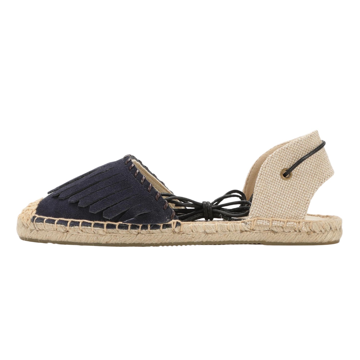 TONIVIS Women's Fringe Espadrille Flats Lace-Up Summer Sandals