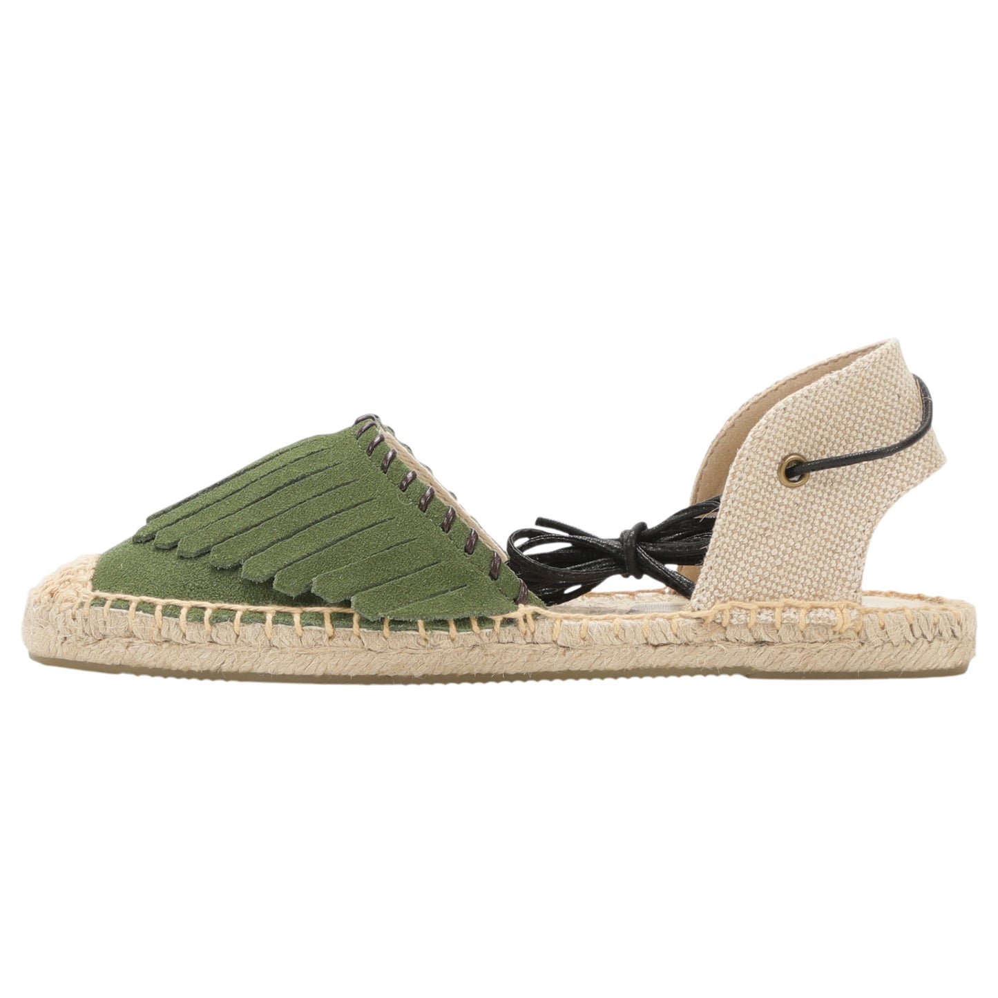TONIVIS Women's Fringe Espadrille Flats Lace-Up Summer Sandals