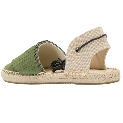 TONIVIS Women's Fringe Espadrille Flats Lace-Up Summer Sandals
