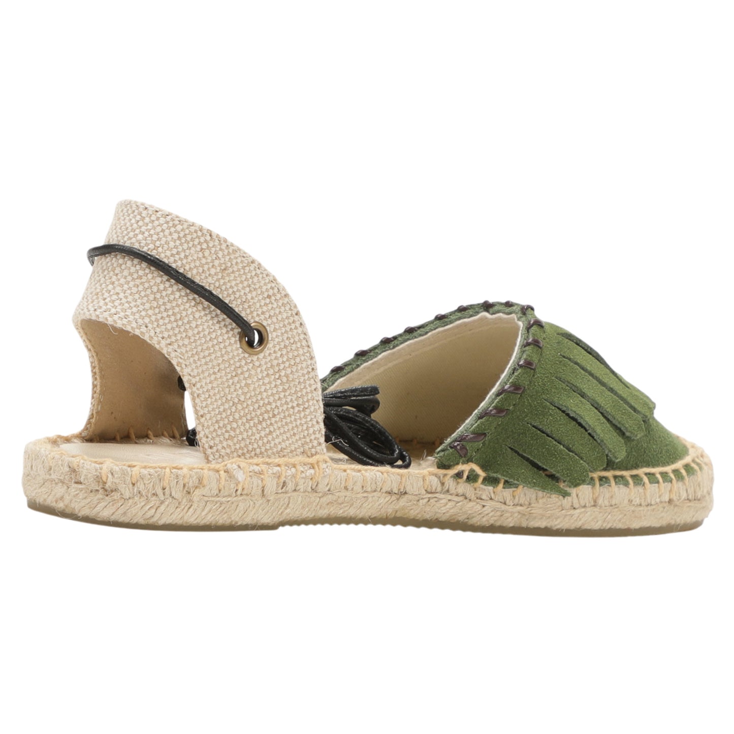 TONIVIS Women's Fringe Espadrille Flats Lace-Up Summer Sandals