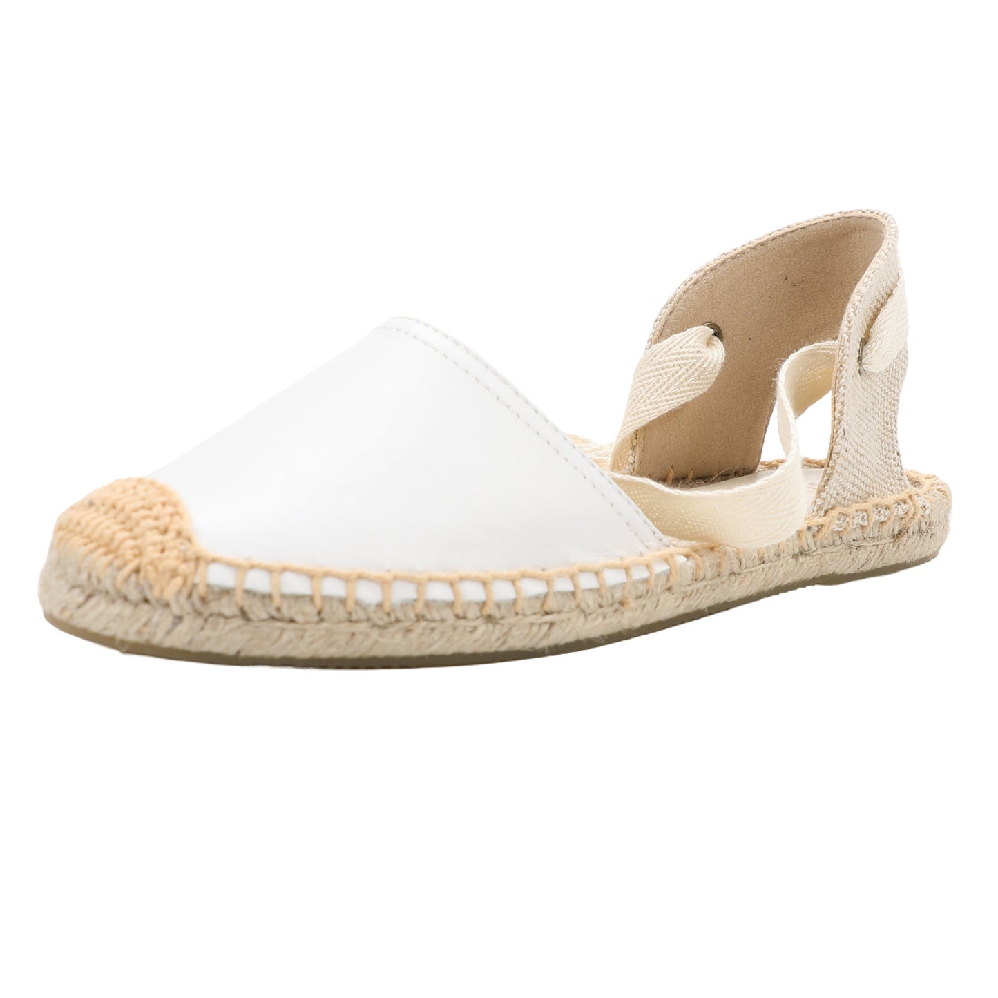 TONIVIS Women's Leather Espadrille Flats