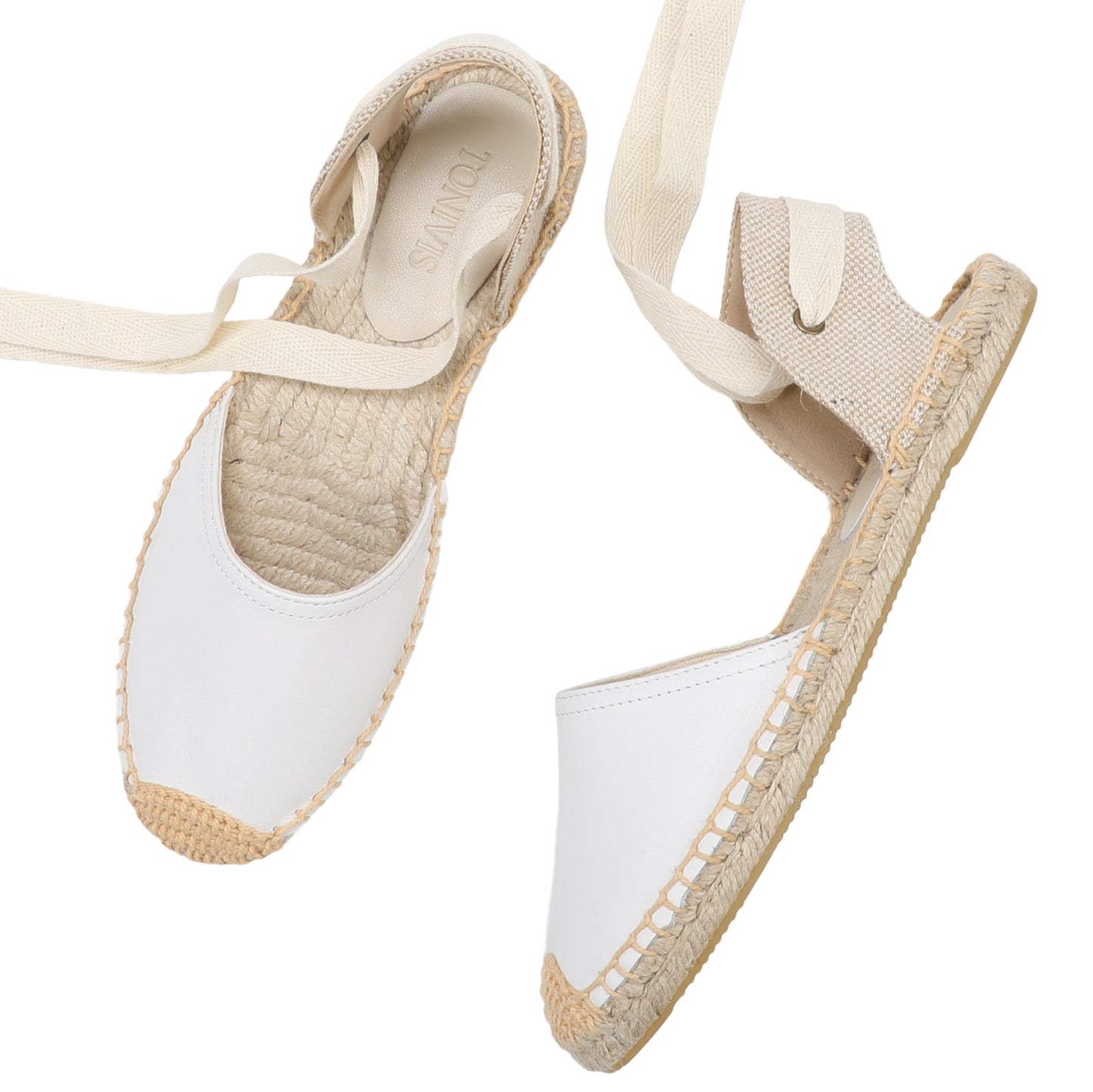 TONIVIS Women's Leather Espadrille Flats