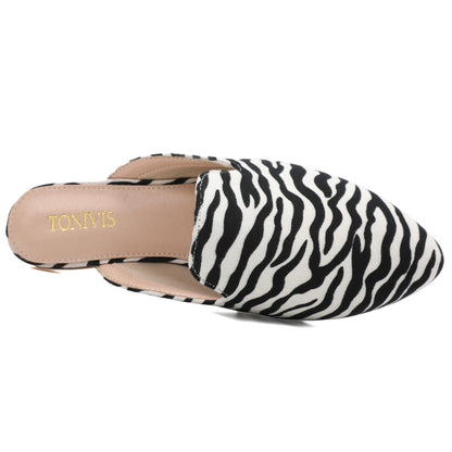 Leopard Print Pointed Toe Mules – Effortless Slip-On Flats