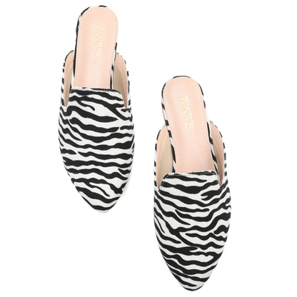 Leopard Print Pointed Toe Mules – Effortless Slip-On Flats