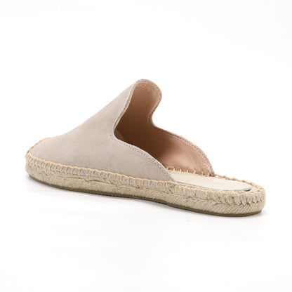Women's Suede Espadrille Mule Flats | Comfortable Summer Slip-On Shoes