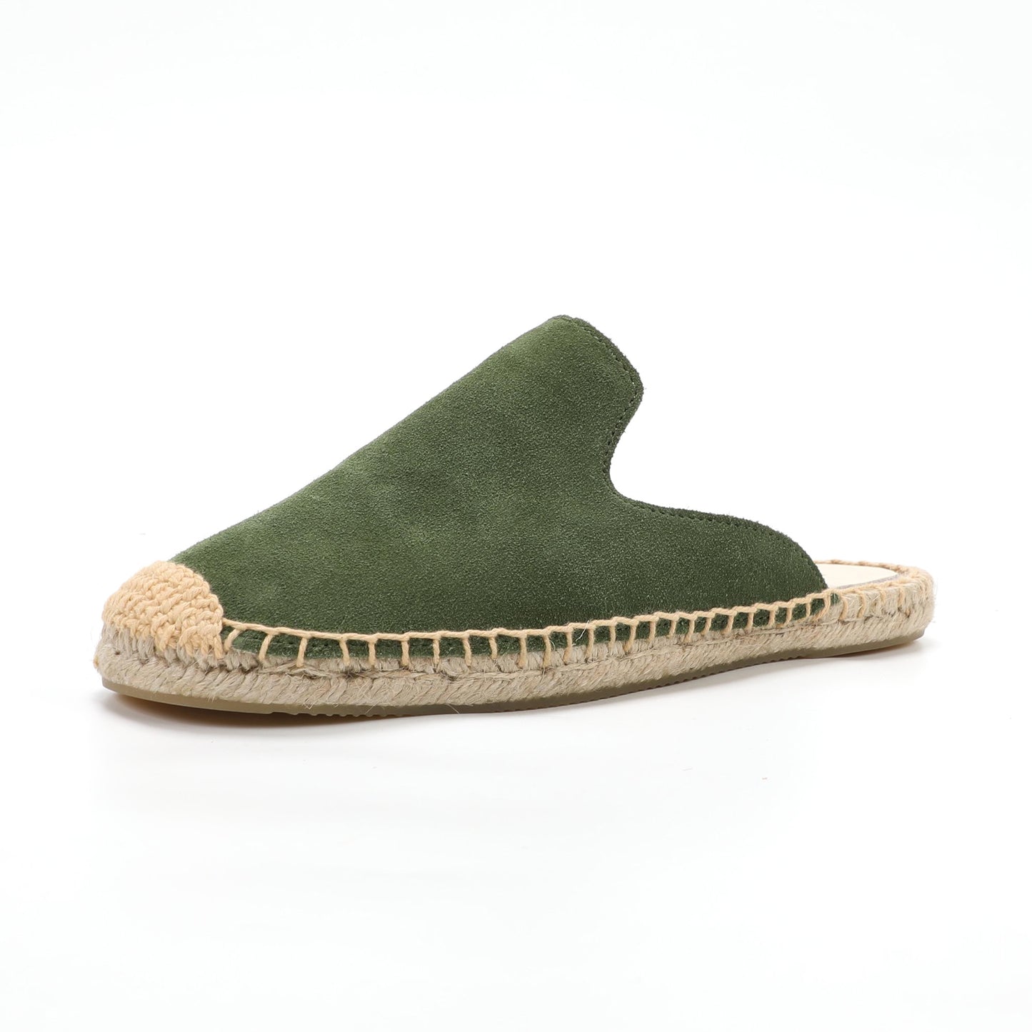 Women's Suede Espadrille Mule Flats | Comfortable Summer Slip-On Shoes