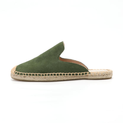Women's Suede Espadrille Mule Flats | Comfortable Summer Slip-On Shoes