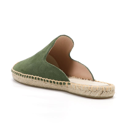 Women's Suede Espadrille Mule Flats | Comfortable Summer Slip-On Shoes