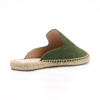 Women's Suede Espadrille Mule Flats | Comfortable Summer Slip-On Shoes