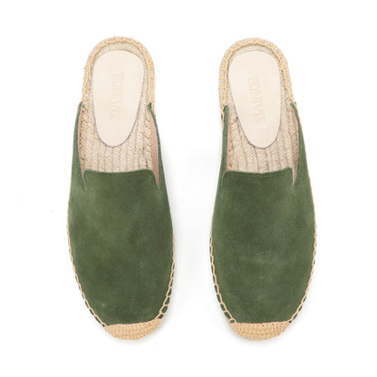 Women's Suede Espadrille Mule Flats | Comfortable Summer Slip-On Shoes