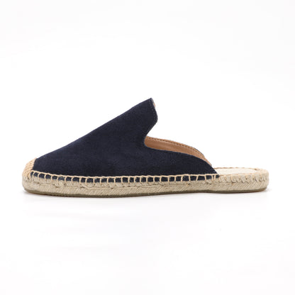 Women's Suede Espadrille Mule Flats | Comfortable Summer Slip-On Shoes