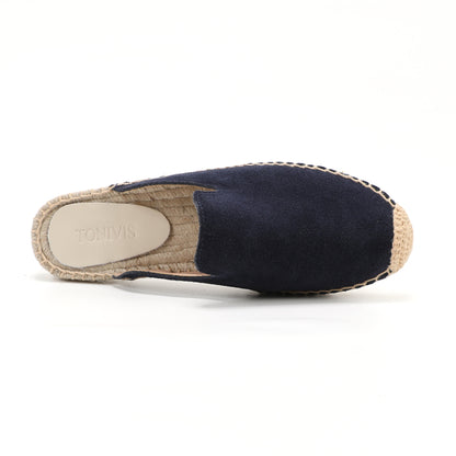 Women's Suede Espadrille Mule Flats | Comfortable Summer Slip-On Shoes