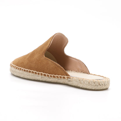 Women's Suede Espadrille Mule Flats | Comfortable Summer Slip-On Shoes