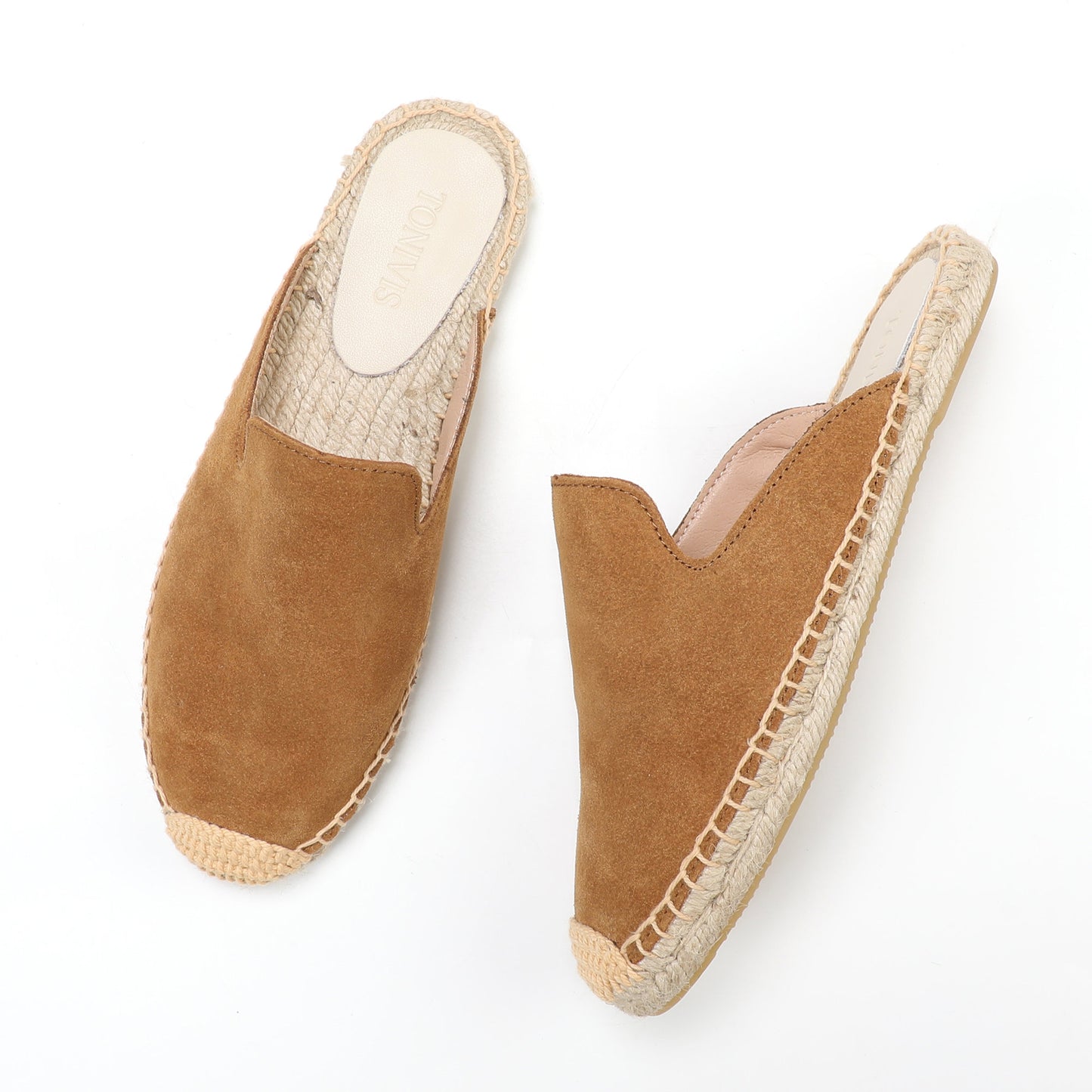 Women's Suede Espadrille Mule Flats | Comfortable Summer Slip-On Shoes