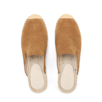 Women's Suede Espadrille Mule Flats | Comfortable Summer Slip-On Shoes