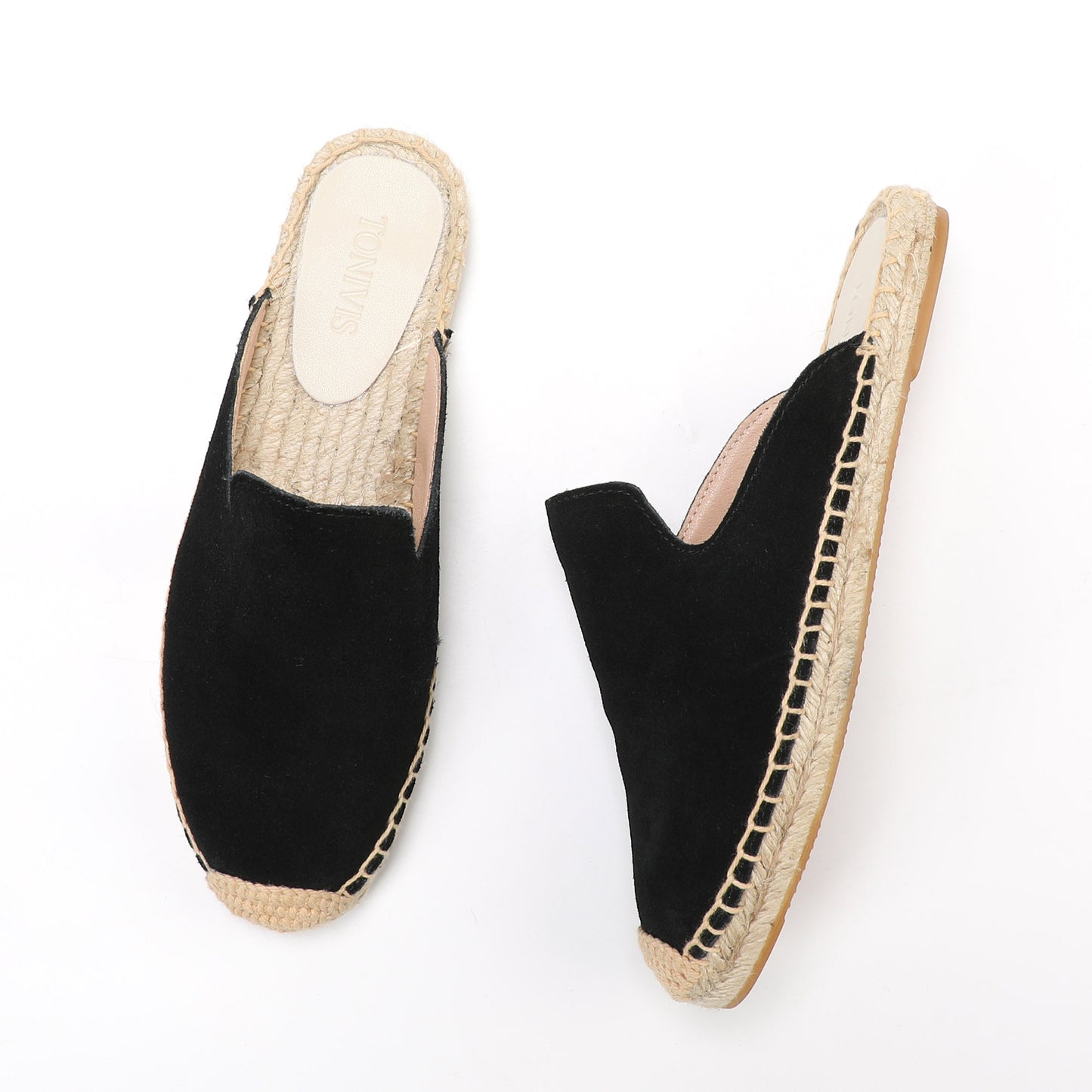 Women's Suede Espadrille Mule Flats | Comfortable Summer Slip-On Shoes